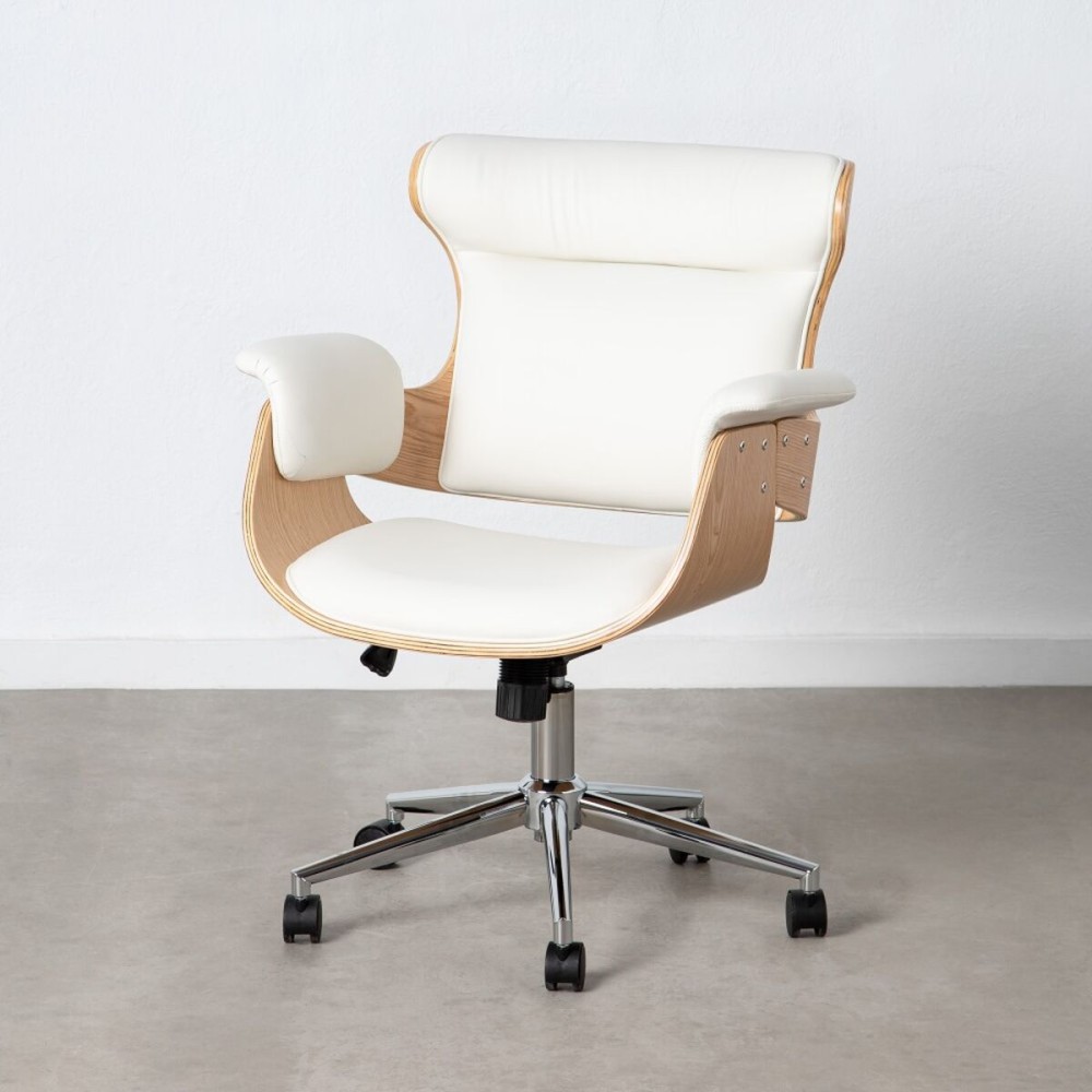 Armchair White Natural 68 x 62 x 85 cm