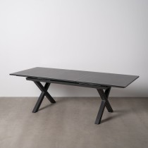 Dining Table Anthracite Ceramic Aluminium Crystal 180 x 100 x 77 cm