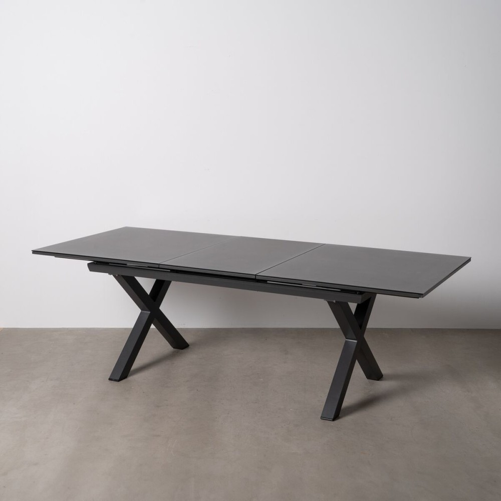 Table de Salle à Manger Anthracite Céramique Aluminium Verre 180 x 100 x 77 cm