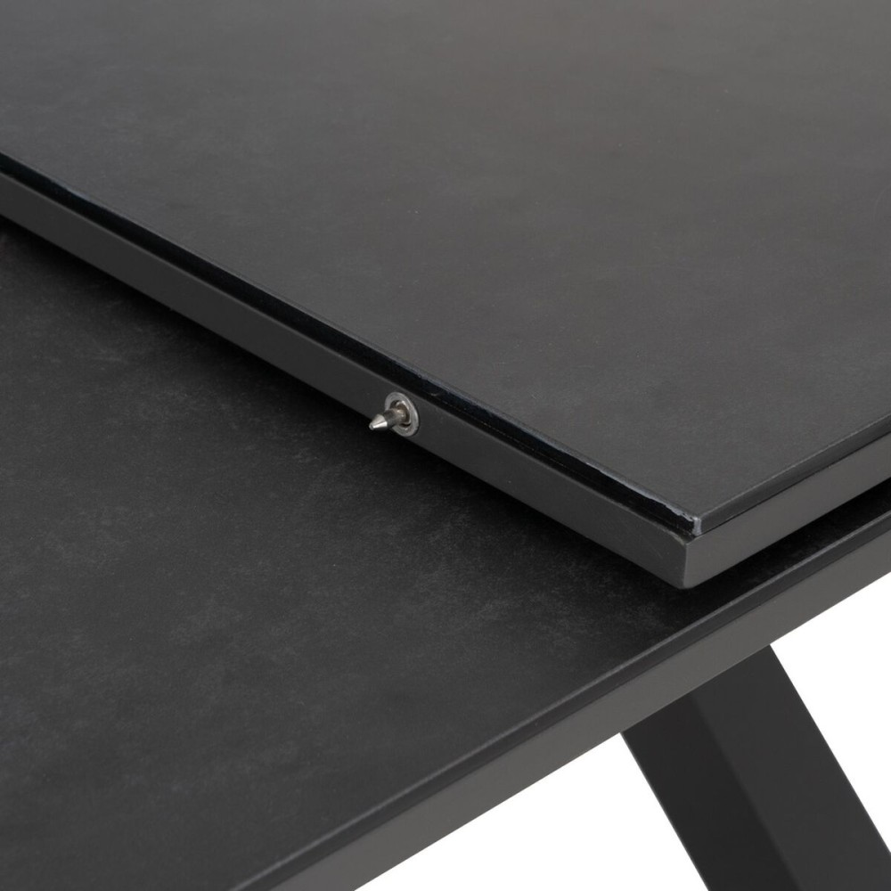 Dining Table Anthracite Ceramic Aluminium Crystal 180 x 100 x 77 cm