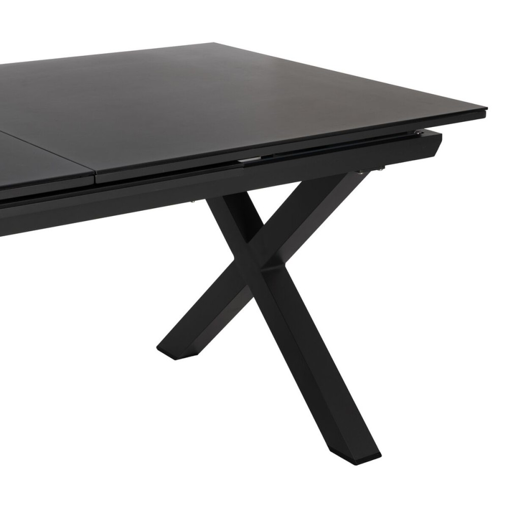 Dining Table Anthracite Ceramic Aluminium Crystal 180 x 100 x 77 cm