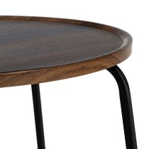 Centre Table Brown Black Iron MDF Wood 60 x 60 x 45 cm