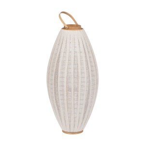 Lanterne Beige Naturel Bambou Verre 40 x 40 x 83 cm