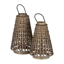 Lantern Grey Bamboo Crystal 38 x 38 x 57 cm