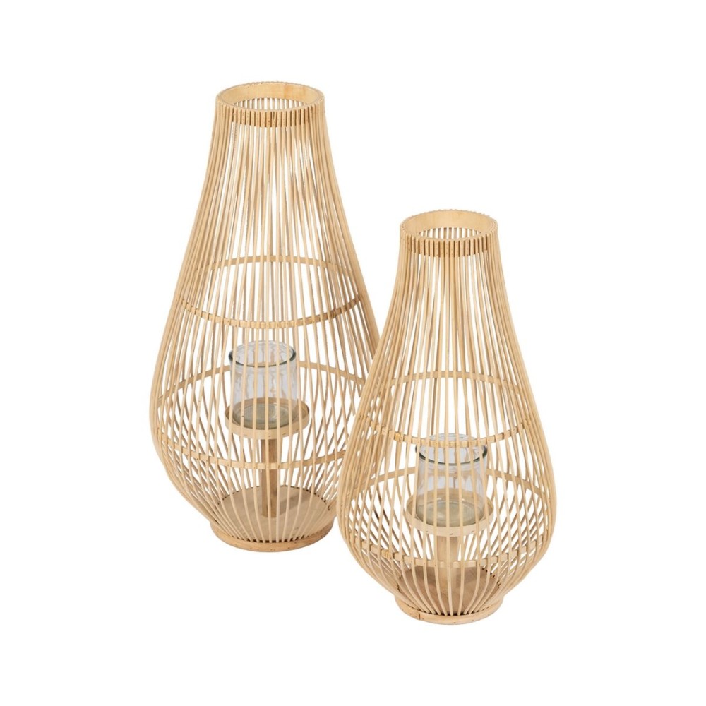 Lantern Natural Bamboo Crystal 30 x 30 x 55 cm