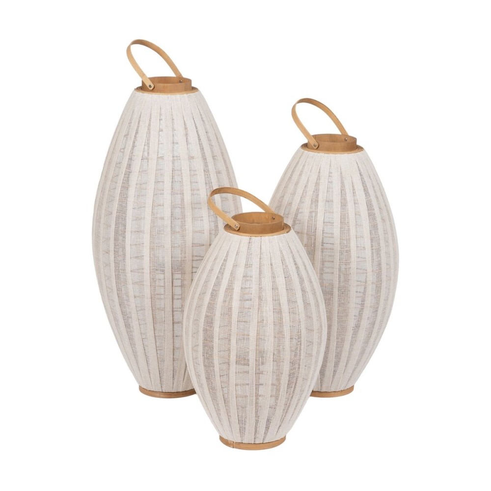 Lantern Beige Natural Bamboo Crystal 38 x 38 x 70 cm