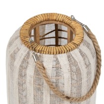 Lanterne Beige Naturel Bambou Verre 22 x 22 x 38 cm