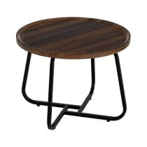 Table Basse Marron Noir Fer Bois MDF 50 x 50 x 38 cm