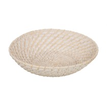 Centerpiece White Bamboo Rattan 35 x 35 x 8 cm (2 Units)