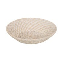 Tischdekoration Weiß Bambus Rattan 35 x 35 x 8 cm (2 Stück)