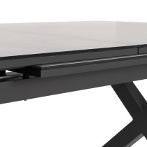 Dining Table White Black Ceramic Aluminium Crystal 180 x 100 x 77 cm