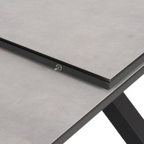 Table de Salle à Manger Blanc Noir Céramique Aluminium Verre 180 x 100 x 77 cm