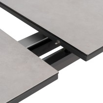 Table de Salle à Manger Blanc Noir Céramique Aluminium Verre 180 x 100 x 77 cm