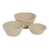 Multi-purpose basket Natural Rushes 30 x 30 x 15 cm (3 Pieces)