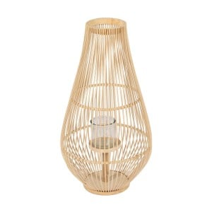 Lanterne Naturel Bambou Verre 35 x 35 x 66 cm