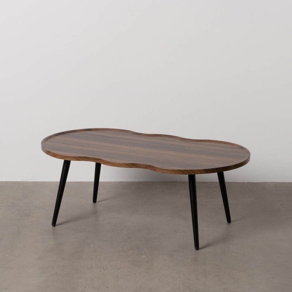 Centre Table Brown Black Iron MDF Wood 100 x 60 x 38 cm