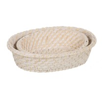 Schale Weiß Bambus Rattan 29 x 22 x 7 cm (2 Stück)