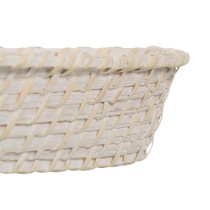 Tray White Bamboo Rattan 29 x 22 x 7 cm (2 Units)