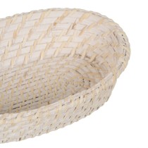 Schale Weiß Bambus Rattan 29 x 22 x 7 cm (2 Stück)