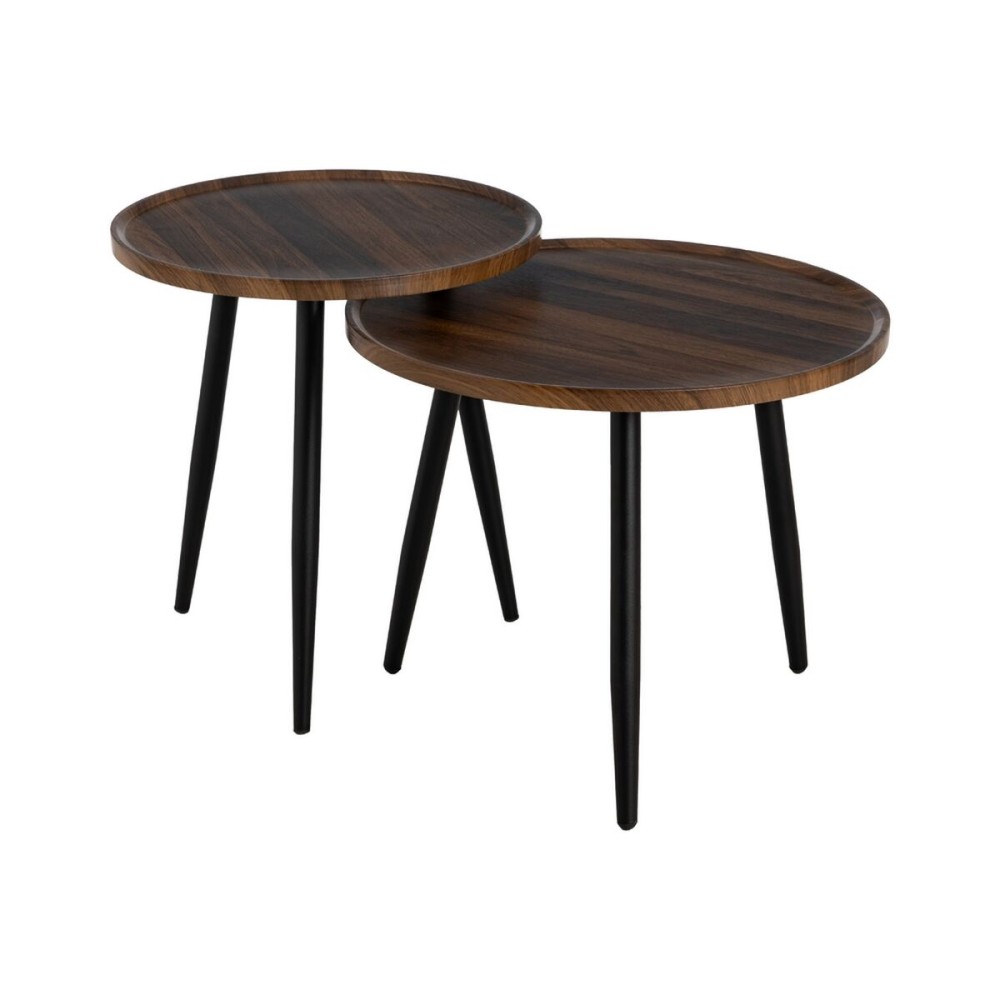 Small Side Table Brown Black 50 x 50 x 54 cm