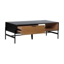 Centre Table ORLEANS Black Natural Iron MDF Wood 124 x 60 x 43,5 cm