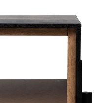 Table Basse ORLEANS Noir Naturel Fer Bois MDF 124 x 60 x 43,5 cm