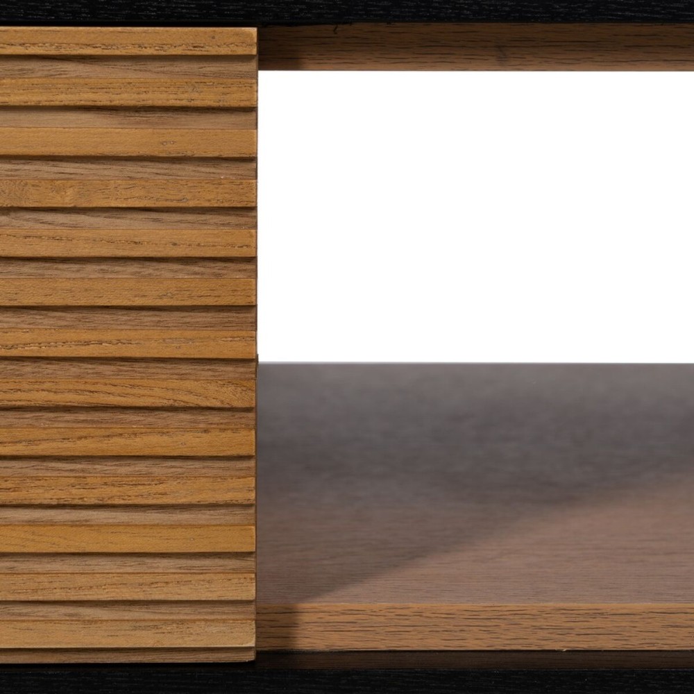 Tischdekoration ORLEANS Schwarz natürlich Eisen Holz MDF 124 x 60 x 43,5 cm