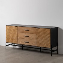 Sideboard ORLEANS Black Natural Iron MDF Wood 164 x 40 x 75 cm