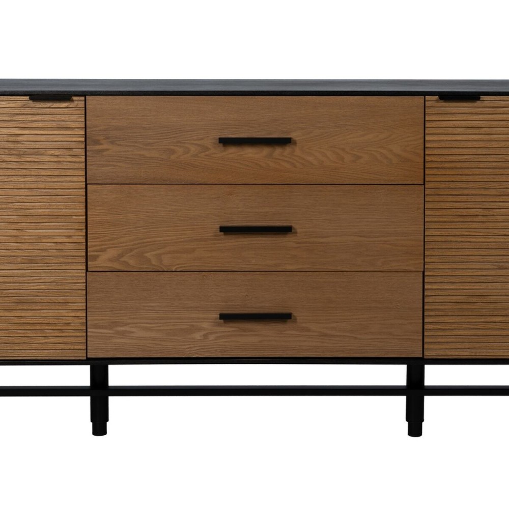 Sideboard ORLEANS Black Natural Iron MDF Wood 164 x 40 x 75 cm