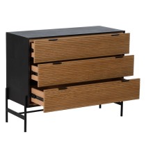 Chest of drawers ORLEANS Black Natural Iron MDF Wood 104 x 40 x 81,5 cm