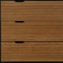 Caisson à Tiroirs ORLEANS Noir Naturel Fer Bois MDF 104 x 40 x 81,5 cm