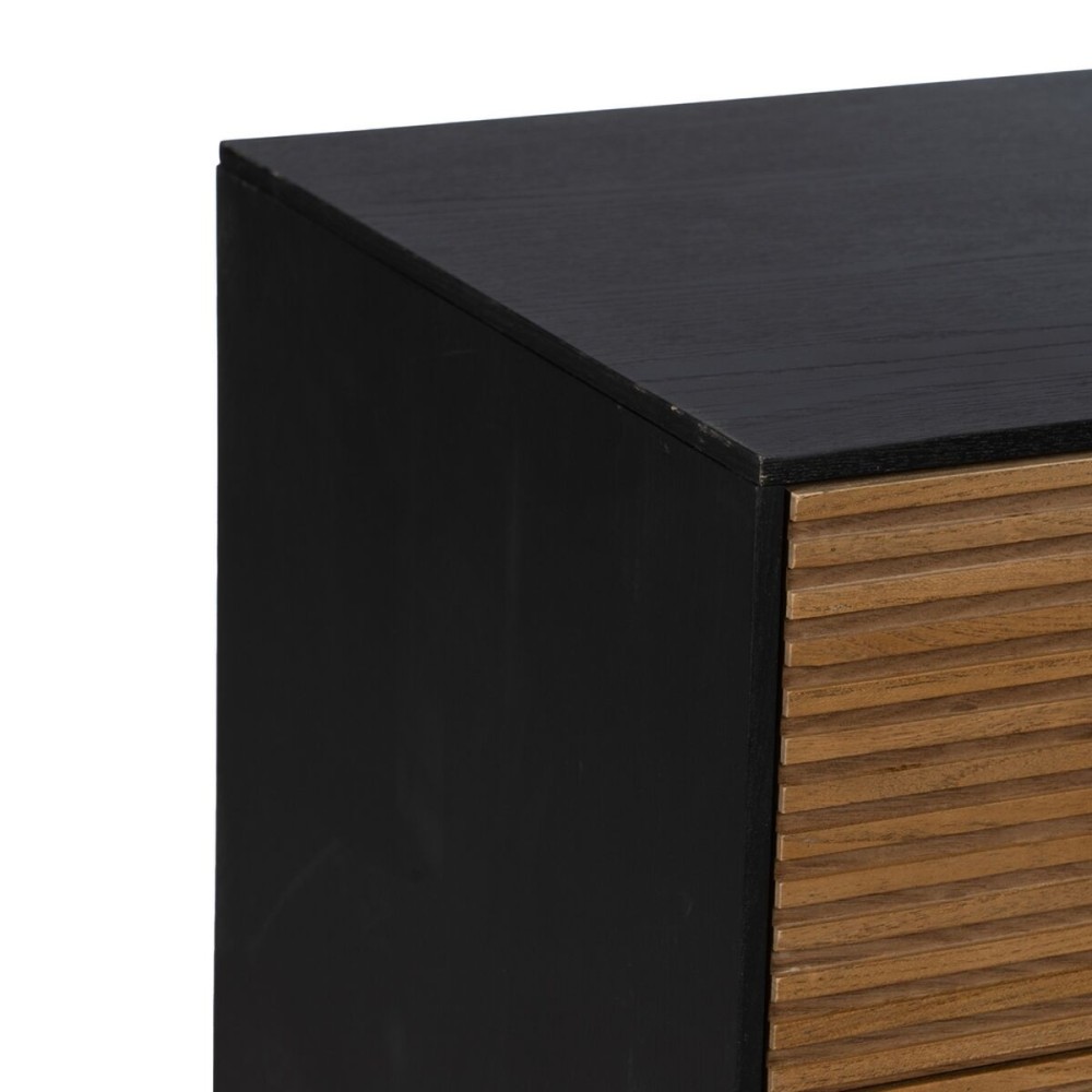 Chest of drawers ORLEANS Black Natural Iron MDF Wood 104 x 40 x 81,5 cm