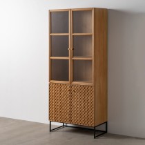 Displayständer MARIGNI Schwarz natürlich Kristall Eisen Holz MDF 84,5 x 42,5 x 198 cm