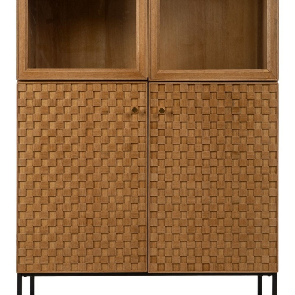 Displayständer MARIGNI Schwarz natürlich Kristall Eisen Holz MDF 84,5 x 42,5 x 198 cm