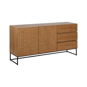 Sideboard MARIGNI Black Natural Iron MDF Wood 160 x 42,5 x 79 cm