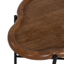 Table Basse Noir Naturel Verre Fer Bois d'hévéa 89 x 50 x 40 cm (2 Unités)