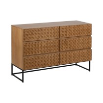 Schubladenschrank MARIGNI Schwarz natürlich Eisen Holz MDF 118 x 42 x 77 cm