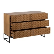 Chest of drawers MARIGNI Black Natural Iron MDF Wood 118 x 42 x 77 cm