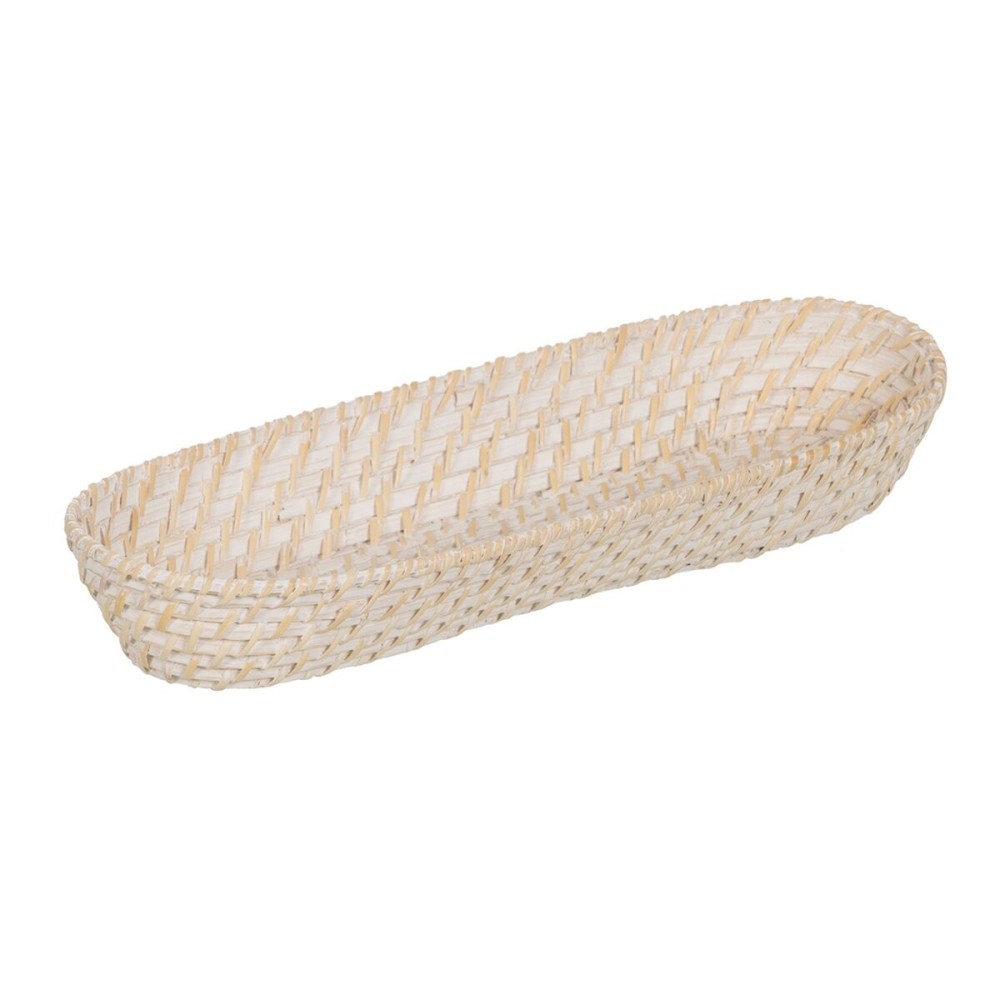 Schale Weiß Bambus Rattan 44 x 17 x 7 cm (2 Stück)