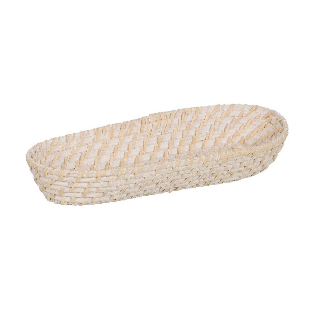 Plateau Blanc Bambou Rotin 44 x 17 x 7 cm (2 Unités)