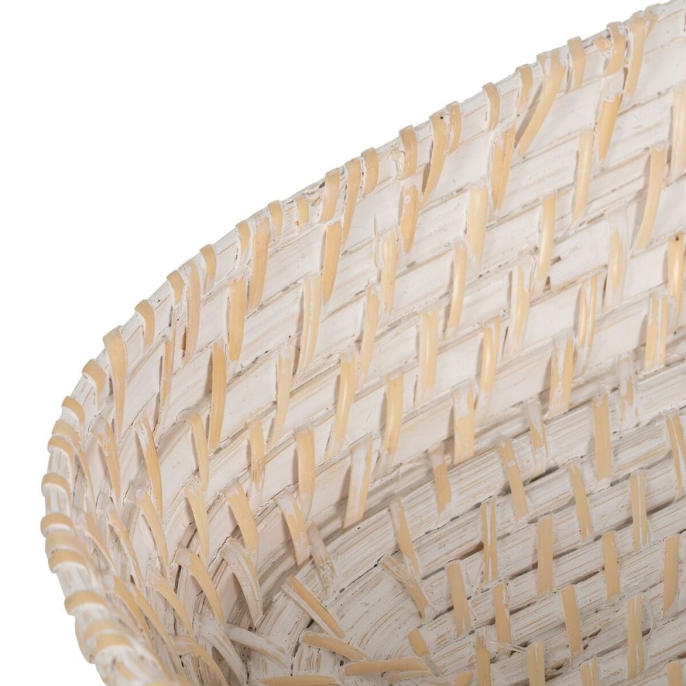 Schale Weiß Bambus Rattan 44 x 17 x 7 cm (2 Stück)