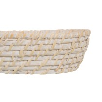 Plateau Blanc Bambou Rotin 44 x 17 x 7 cm (2 Unités)