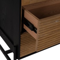 Displayständer ORLEANS Schwarz natürlich Kristall Eisen Holz MDF 61 x 40 x 196 cm