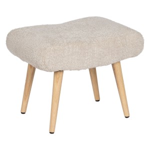 Bench Beige Natural Polyester Pine 53 x 38 x 41 cm