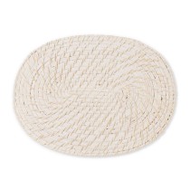 Dessous de plat Blanc Bambou Rotin 40 x 30 x 0,5 cm