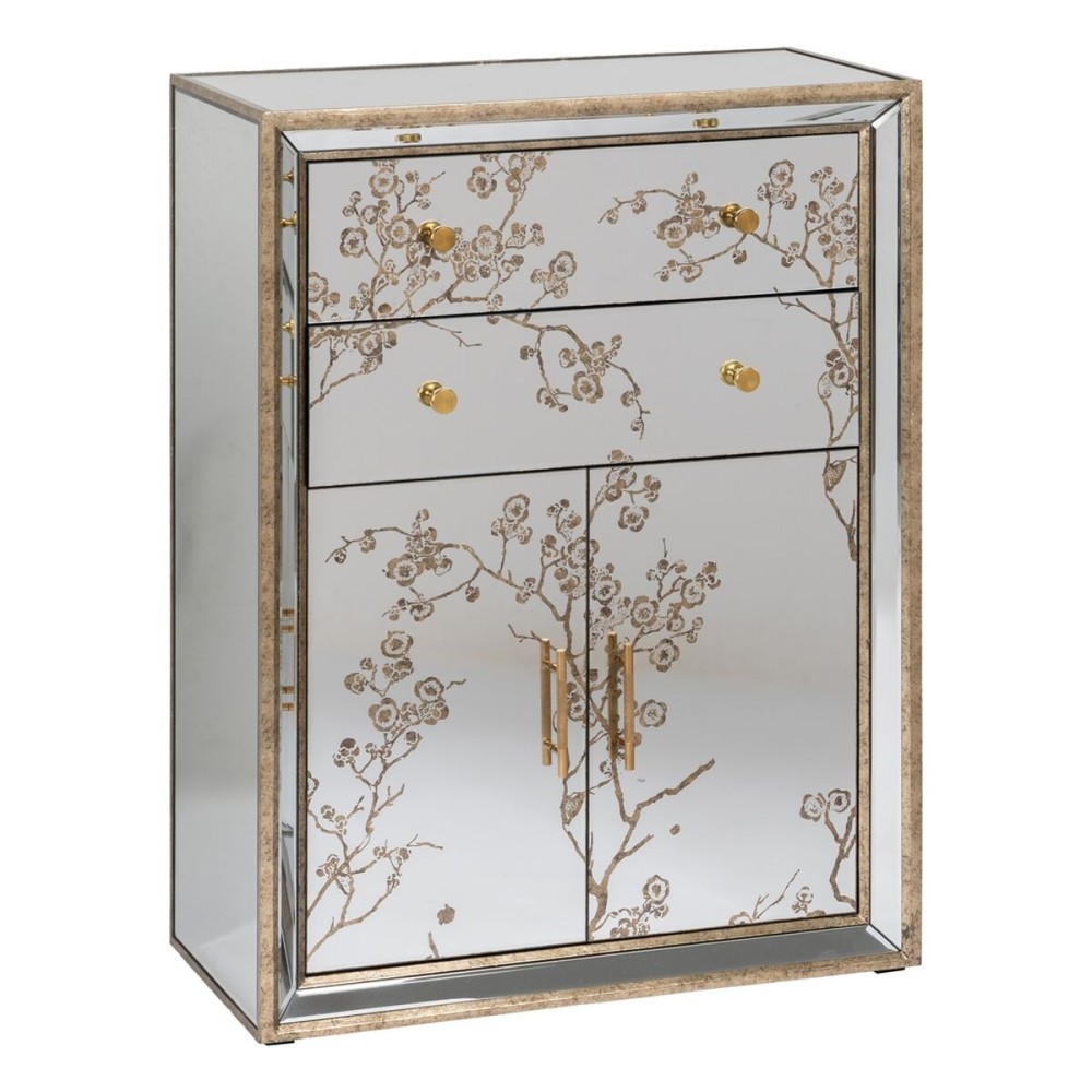 Sideboard CHLOE Golden Mirror Crystal MDF Wood 80 x 40 x 108 cm