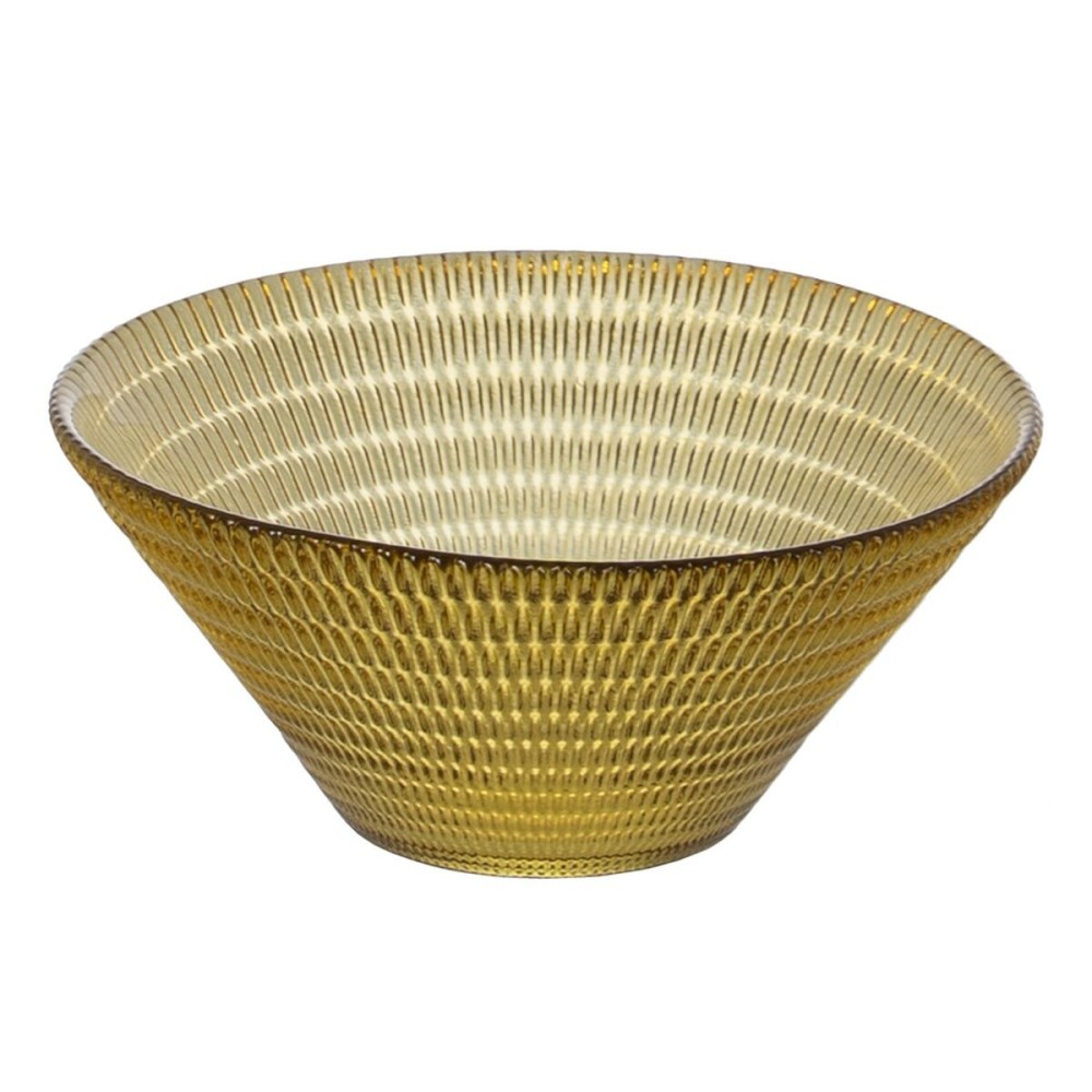 Bowl Yellow Crystal 14 x 14 x 6 cm