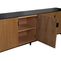 Sideboard ORLEANS Black Natural Iron MDF Wood 204 x 40 x 81,5 cm