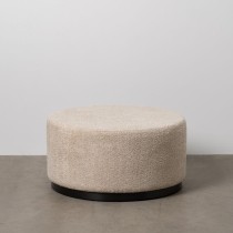 Pouffe Black Beige Metal Pine MDF Wood 80 x 80 x 41 cm