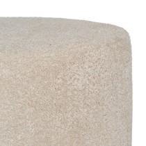 Pouffe Black Beige Metal Pine MDF Wood 80 x 80 x 41 cm